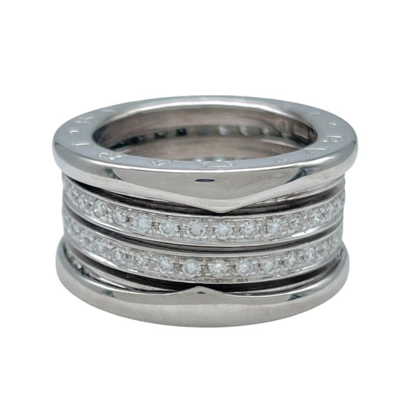 ブルガリ BVLGARI ビーゼロワンリング４バンド（Ｍ）フルダイヤ ホワイトゴールド 750 ジュエリー