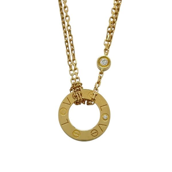 カルティエ Cartier ラブサークルダイヤネックレス イエローゴールド Au750 ダイヤモンド ジュエリー