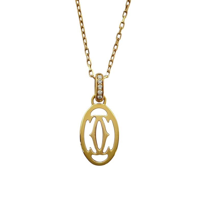 カルティエ Cartier ロゴドゥーブルダイヤネックレス ピンクゴールド Au750 ダイヤモンド ジュエリー