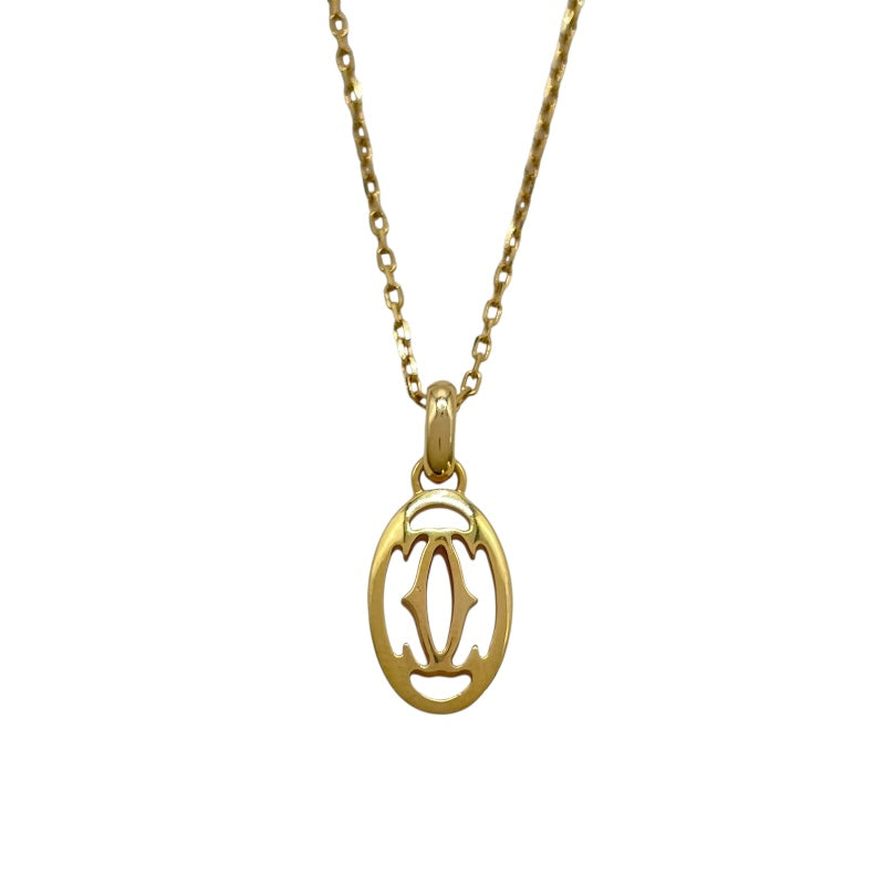 カルティエ Cartier ロゴドゥーブルダイヤネックレス ピンクゴールド Au750 ダイヤモンド ジュエリー