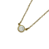ティファニー TIFFANY＆CO バイザヤード ネックレス 0.19ct K18YG ダイヤモンド ジュエリー