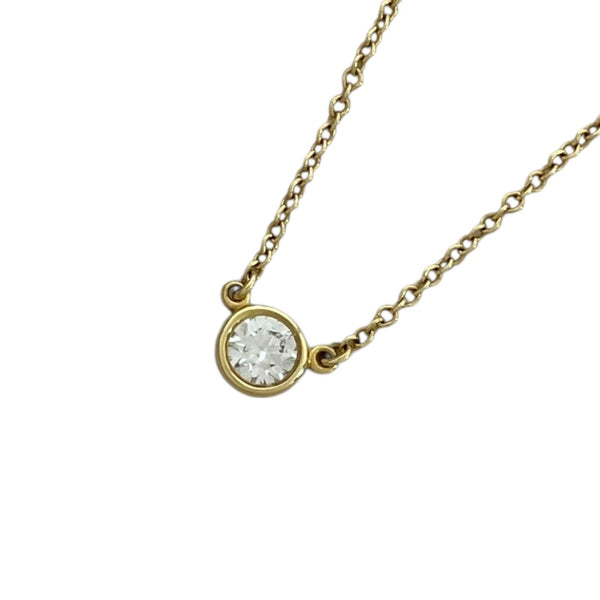 ティファニー TIFFANY＆CO バイザヤード ネックレス 0.19ct K18YG ダイヤモンド ジュエリー
