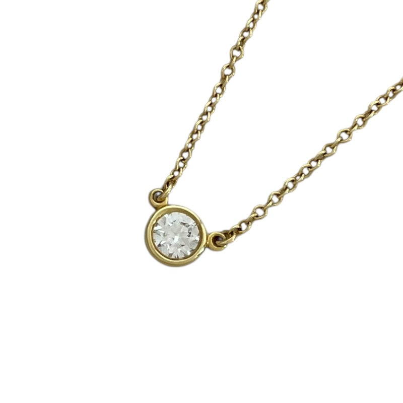 ティファニー TIFFANY＆CO バイザヤード ネックレス 0.19ct K18YG ダイヤモンド ジュエリー