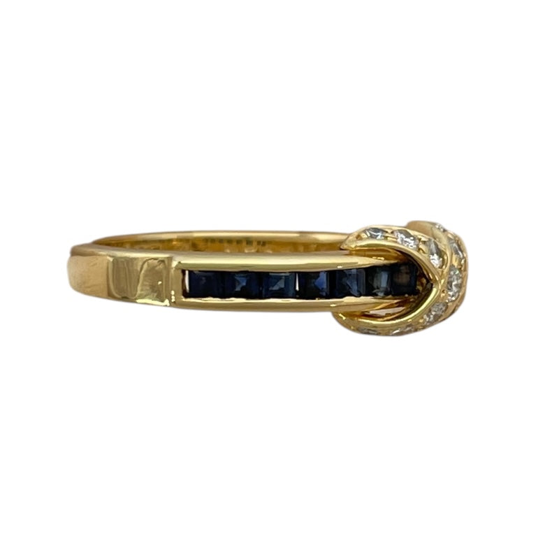 ティファニー TIFFANY＆CO シグネチャーリング 15号 K18YG ダイヤモンド サファイア ジュエリー