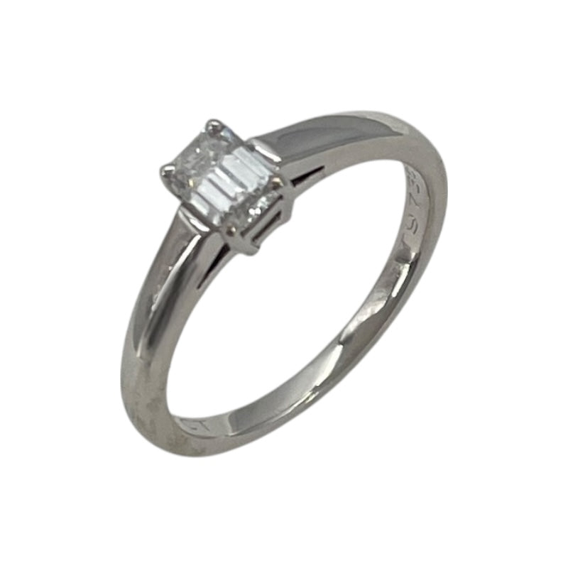 ティファニー TIFFANY＆CO エメラルド カット エンゲージメント ダイヤリング 13号 0.47ct プラチナ Pt950 ジュエリー