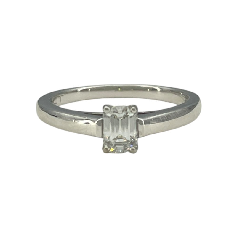 ティファニー TIFFANY＆CO エメラルド カット エンゲージメント ダイヤリング 13号 0.47ct プラチナ Pt950 ジュエリー
