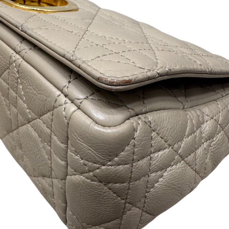 クリスチャン・ディオール Christian Dior カロミディアム ベージュ ラムスキン レディース ショルダーバッグ