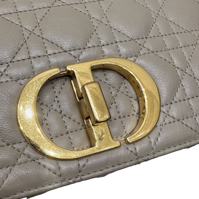 クリスチャン・ディオール Christian Dior カロミディアム ベージュ ラムスキン レディース ショルダーバッグ