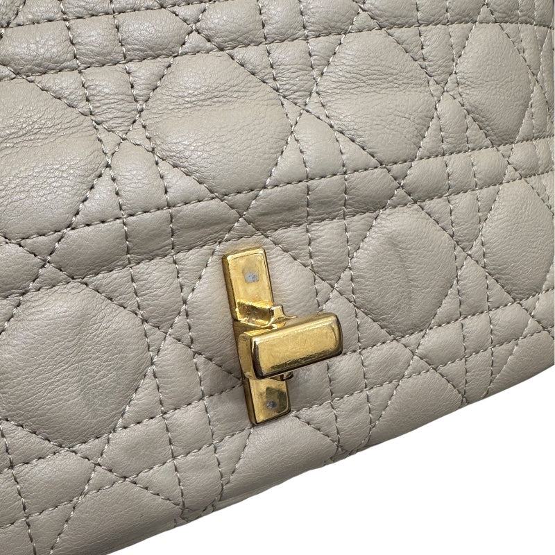 クリスチャン・ディオール Christian Dior カロミディアム ベージュ ラムスキン レディース ショルダーバッグ