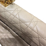クリスチャン・ディオール Christian Dior カロミディアム ベージュ ラムスキン レディース ショルダーバッグ