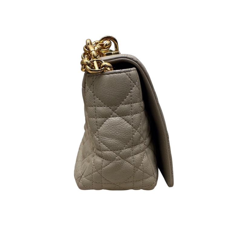 クリスチャン・ディオール Christian Dior カロミディアム ベージュ ラムスキン レディース ショルダーバッグ