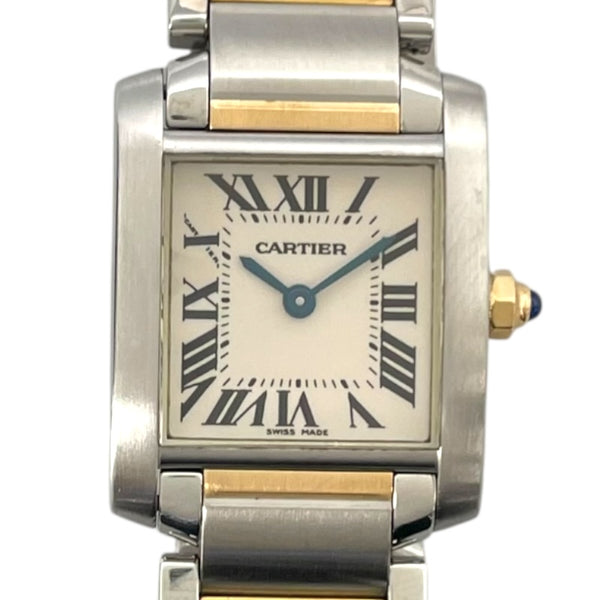 カルティエ Cartier タンクフランセーズ SM W51007Q4 ホワイト SS クオーツ レディース 腕時計