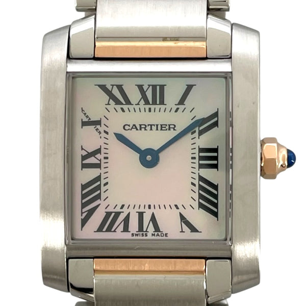 カルティエ Cartier タンクフランセーズ SM ピンクシェル W51027Q4 ピンクシェル K18PG/SS クオーツ レディース 腕時計