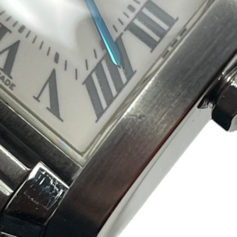カルティエ Cartier タンクフランセーズ SM W51008Q3 ホワイト SS クオーツ レディース 腕時計