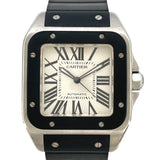 カルティエ Cartier サントス 100 LM サントス誕生100周年記念限定モデル W20121U2 シルバー SS/ラバーベルト（遊郭欠損） 自動巻き メンズ 腕時計