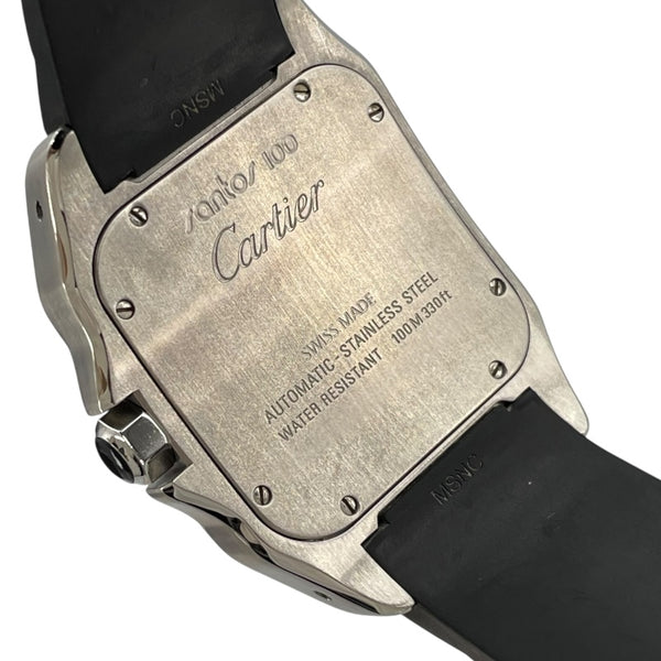 カルティエ Cartier サントス 100 LM サントス誕生100周年記念限定モデル W20121U2 シルバー SS/ラバーベルト（遊郭欠損） 自動巻き メンズ 腕時計