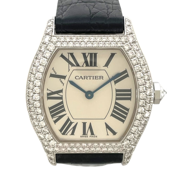 カルティエ Cartier トーチュSM WA504931 シルバー K18WG/革ベルト 手巻き レディース 腕時計