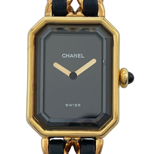 シャネル CHANEL プルミエールS ブラック GP レディース 腕時計