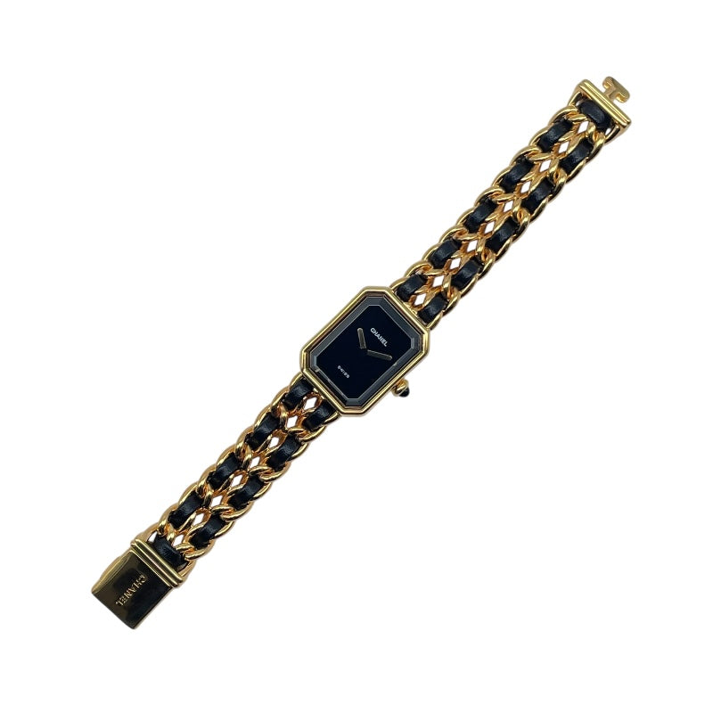 シャネル CHANEL プルミエールS ブラック GP レディース 腕時計