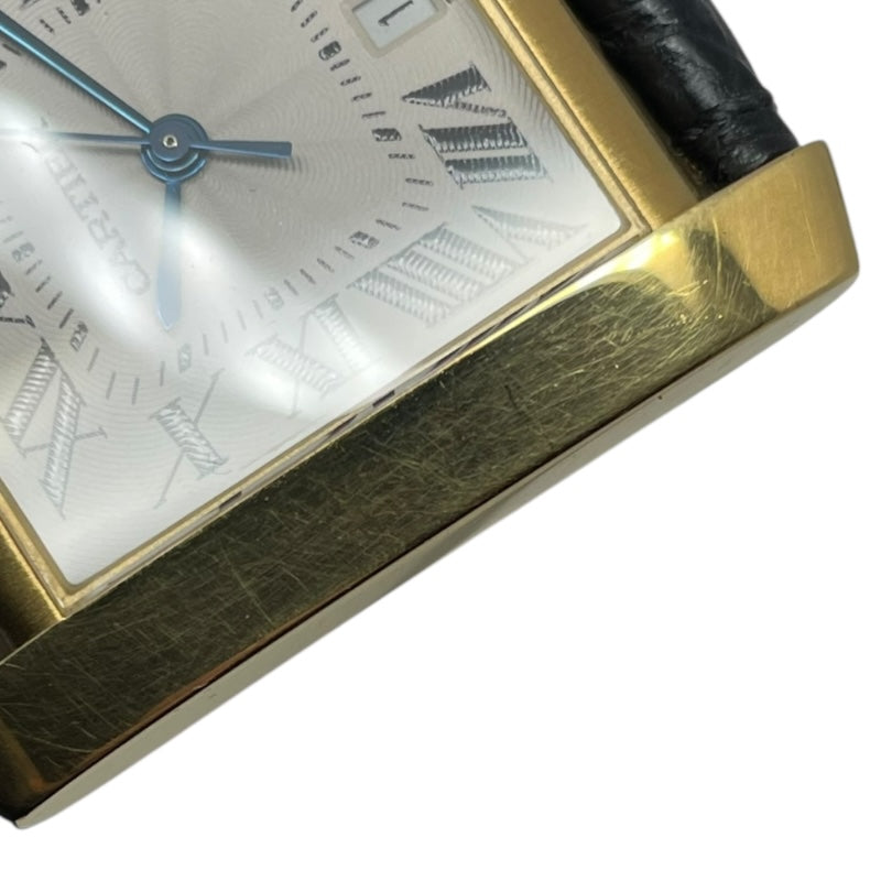 カルティエ Cartier タンクフランセーズ LM W5000156 ホワイト K18YG/革ベルト 自動巻き メンズ 腕時計