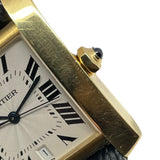 カルティエ Cartier タンクフランセーズ LM W5000156 ホワイト K18YG/革ベルト 自動巻き メンズ 腕時計