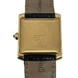 カルティエ Cartier タンクフランセーズ LM W5000156 ホワイト K18YG/革ベルト 自動巻き メンズ 腕時計