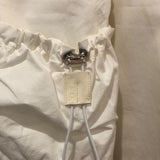 エルメス HERMES レザー切替ブルゾン ホワイト コットン レディース ブルゾン