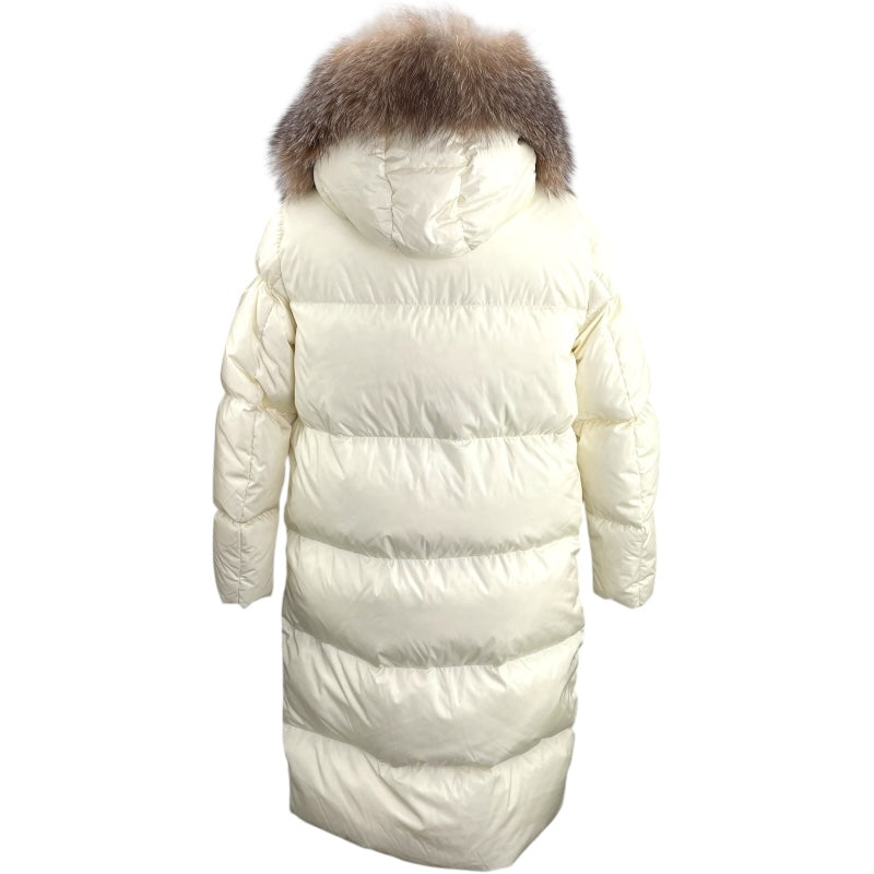 モンクレール MONCLER MARRIONNIERダウンロングコート ホワイト ナイロン レディース その他アウター