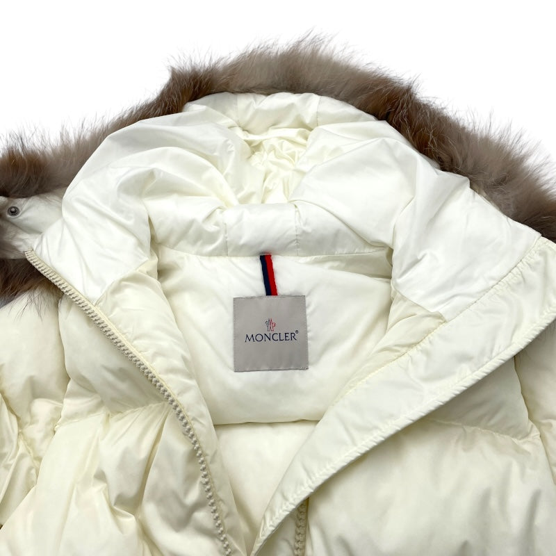 モンクレール MONCLER MARRIONNIERダウンロングコート ホワイト ナイロン レディース その他アウター