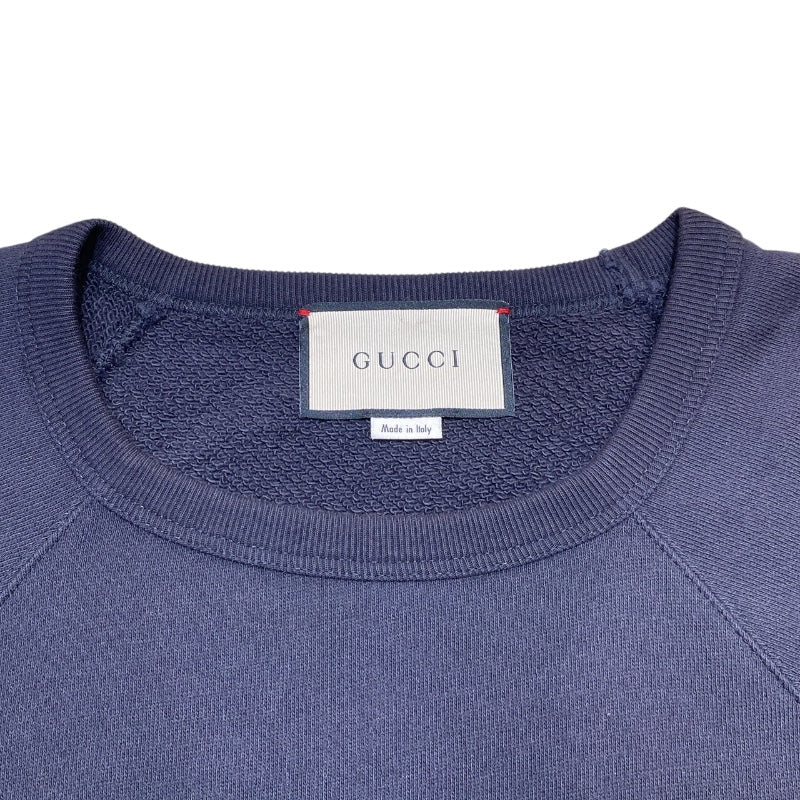 グッチ GUCCI ロゴプリントスウェットシャツ 497253 ブラック　レッド　 コットン メンズ スウェット