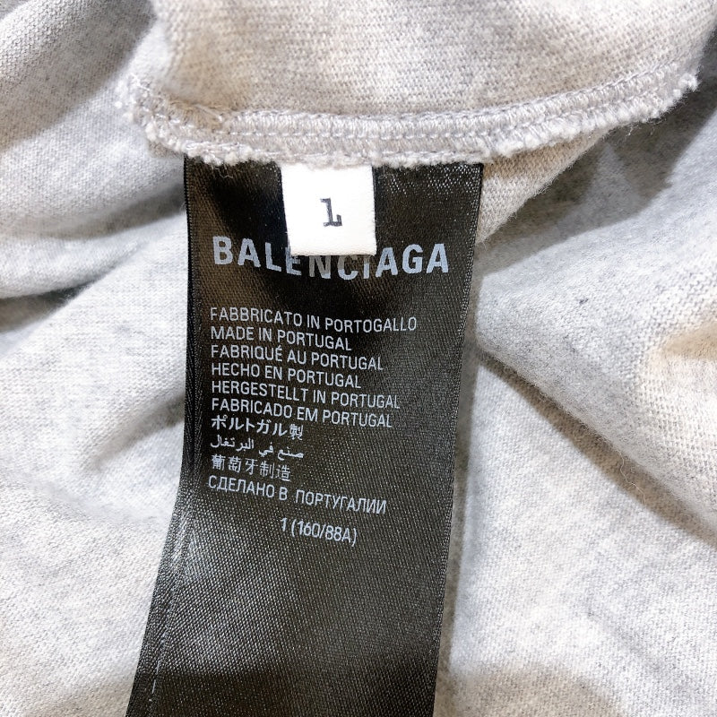 バレンシアガ BALENCIAGA BE KIND BERLIN 半袖シャツ23SS 739028 グレー　ブラック コットン メンズ 半袖Ｔシャツ