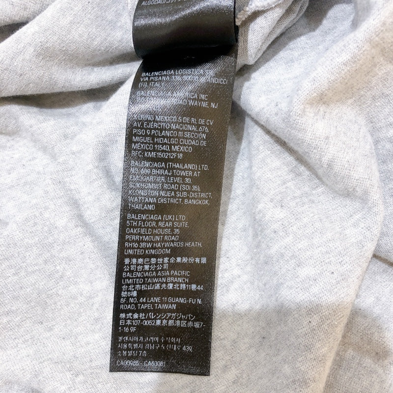 バレンシアガ BALENCIAGA BE KIND BERLIN 半袖シャツ23SS 739028 グレー　ブラック コットン メンズ 半袖Ｔシャツ