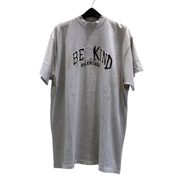 バレンシアガ BALENCIAGA BE KIND BERLIN 半袖シャツ23SS 739028 グレー　ブラック コットン メンズ 半袖Ｔシャツ