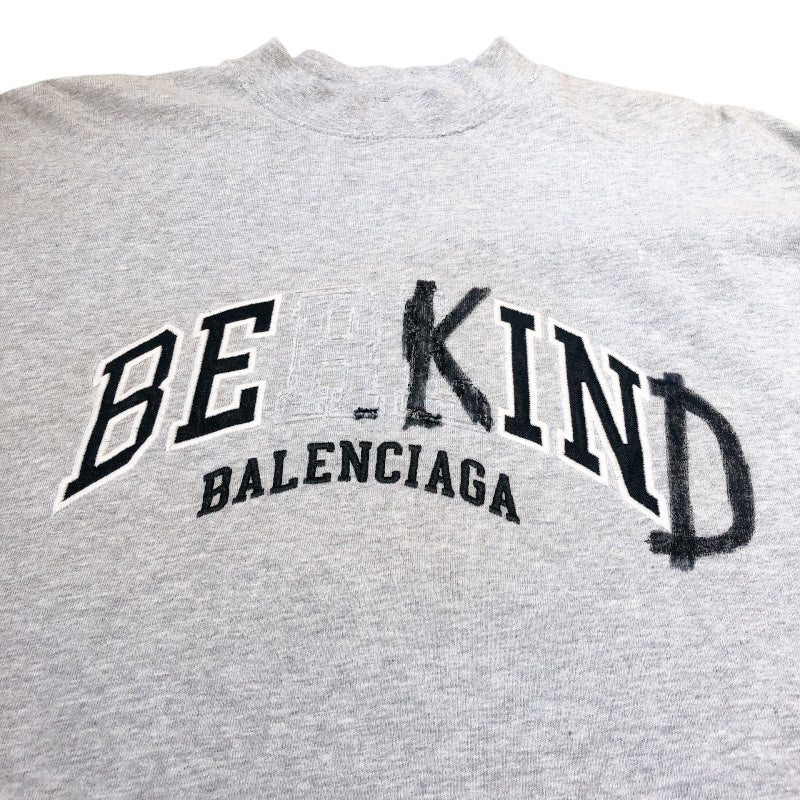バレンシアガ BALENCIAGA BE KIND BERLIN 半袖シャツ23SS 739028 グレー　ブラック コットン メンズ 半袖Ｔシャツ