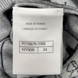 シャネル CHANEL ココマーク総柄ニットセーター P77667 グレー ウール レディース セーター