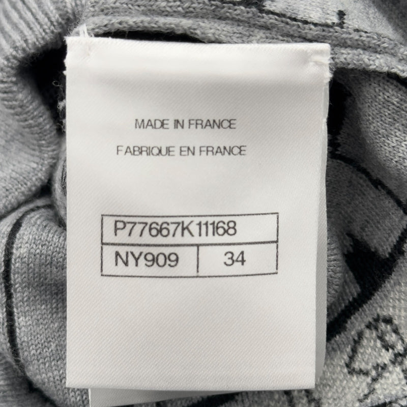 シャネル CHANEL ココマーク総柄ニットセーター P77667 グレー ウール