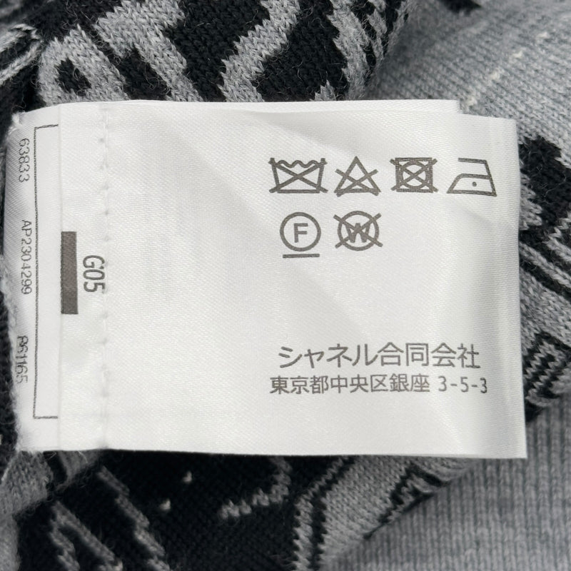 シャネル CHANEL ココマーク総柄ニットセーター P77667 グレー ウール レディース セーター シャネル CHANEL ココマーク総柄ニットセーター P77667 グレー ウール