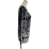 シャネル CHANEL ココマーク総柄ニットセーター P77667 グレー ウール レディース セーター