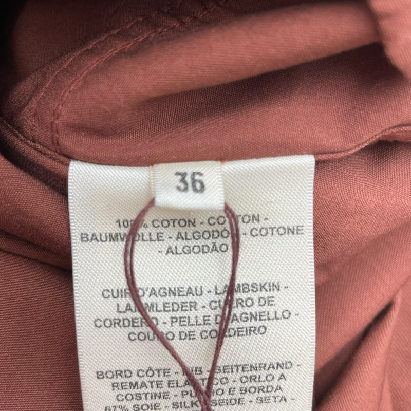 エルメス HERMES レザー切替スプリングコート 5E0146DE ブラウン  