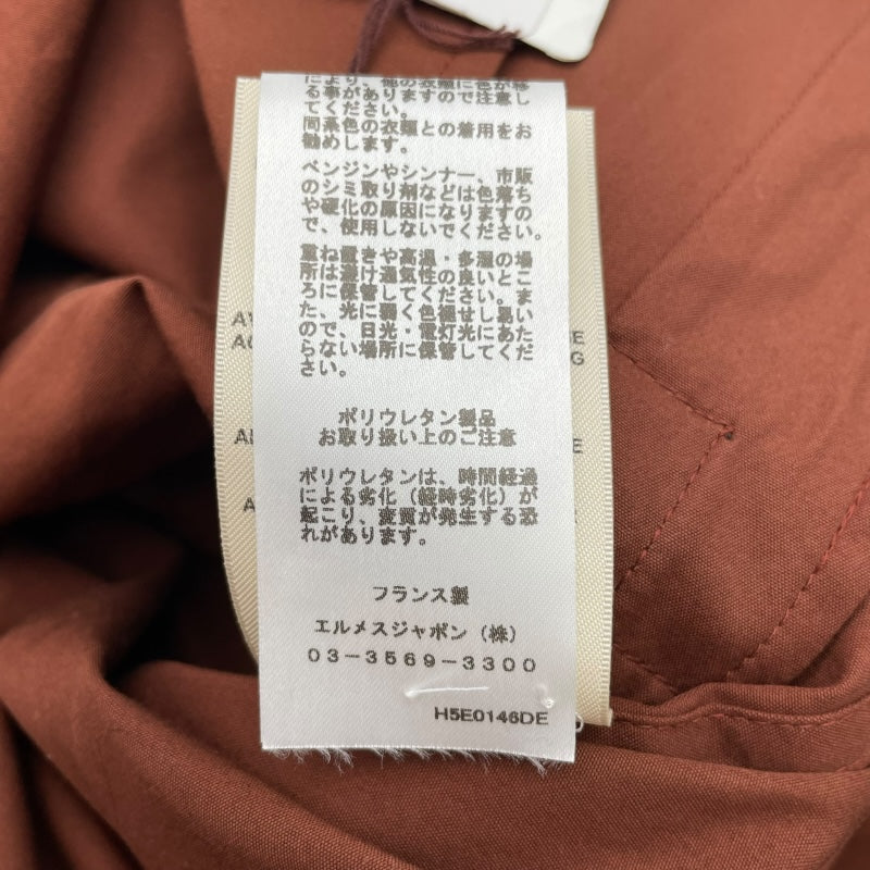 エルメス HERMES レザー切替スプリングコート 5E0146DE ブラウン  