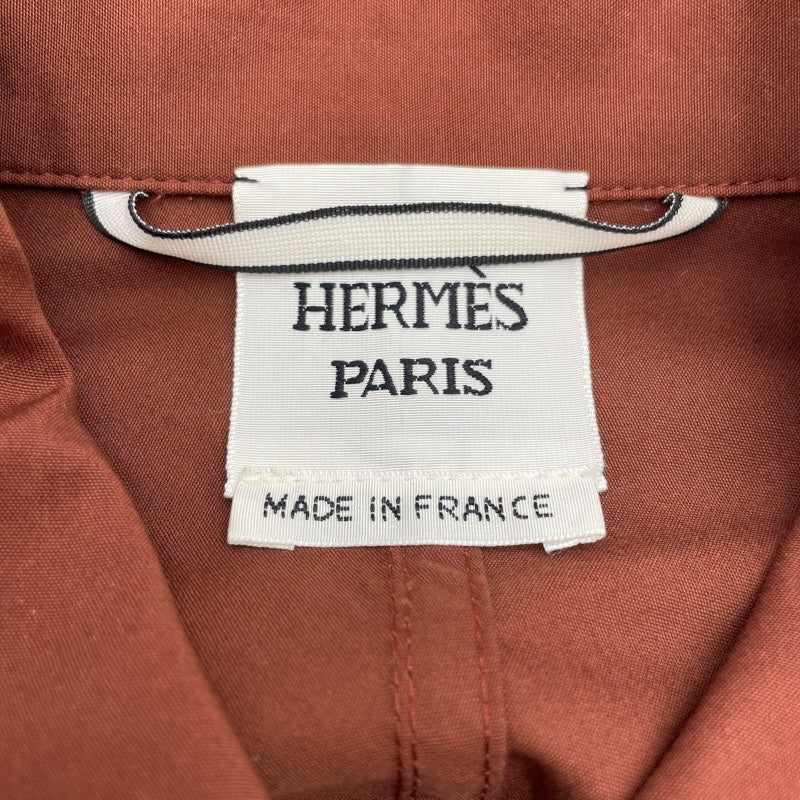 エルメス HERMES レザー切替スプリングコート 5E0146DE ブラウン  