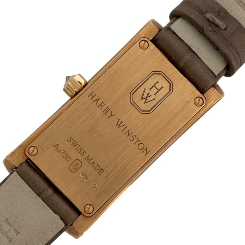 ハリーウィンストン HARRY WINSTON アヴェニューC ミニ ムーンフェイズ ブラウンシェル AVCQMP16RR004 ブラウン K18PG クオーツ レディース 腕時計