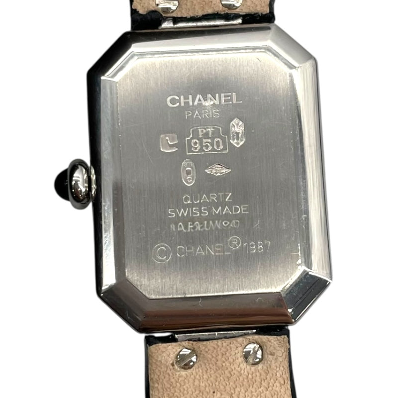 シャネル CHANEL プルミエール ブラック Pt クオーツ レディース 腕時計
