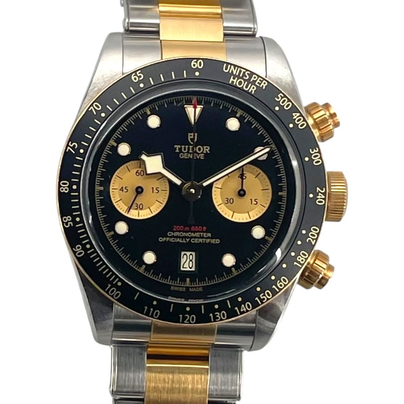 チューダー/チュードル TUDOR ブラックベイクロノ S＆G 79363 ブラック YG/SS 自動巻き メンズ 腕時計