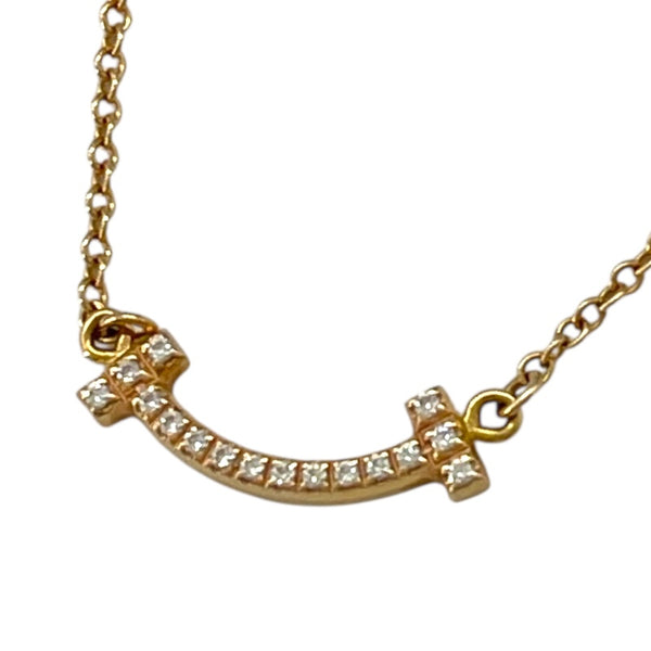 ティファニー TIFFANY＆CO Tスマイル ネックレスミニ ゴールド Au750/ダイヤモンド ダイヤモンド ジュエリー