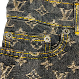 ルイ・ヴィトン LOUIS VUITTON モノグラム総柄デニムパンツ WHPA10CF7 ブラウン コットン レディース デニムパンツ
