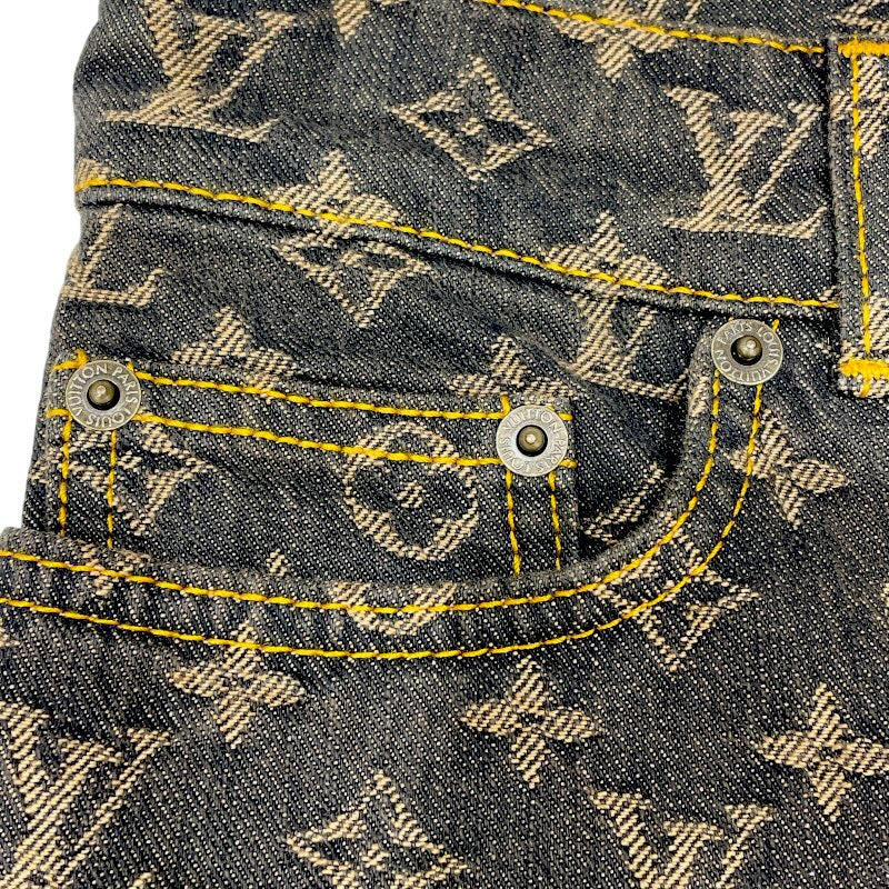 ルイ・ヴィトン LOUIS VUITTON モノグラム総柄デニムパンツ WHPA10CF7 ブラウン コットン レディース デニムパンツ