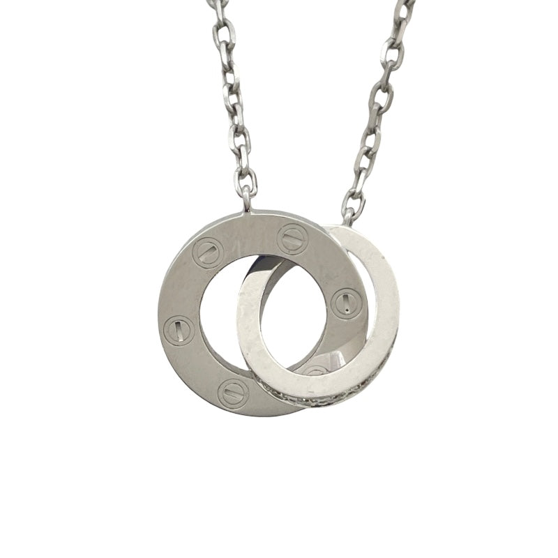 カルティエ Cartier ラブサークルネックレスフルダイヤ ホワイトゴールド Au750 ダイヤモンド ジュエリー