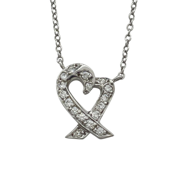 ティファニー TIFFANY＆CO ラビングハートネックレス プラチナ Pt950 ジュエリー