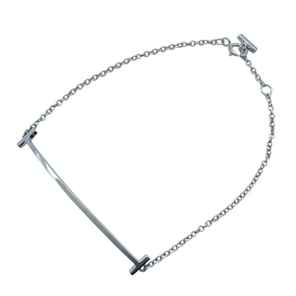 ティファニー TIFFANY＆CO Tスマイルブレスミディアム ホワイトゴールド ジュエリー